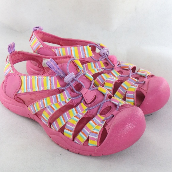 SONOMA Life + Style Pink Multicolor Strap Sandals Sz 5 Girls - Picture 4 of 8